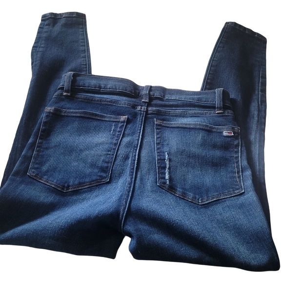 Tommy Hilfiger High Rise Dark Wash Distressed Jeans Sz. 28 - Picture 2 of 7